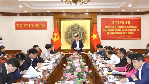 Đoàn kiểm tra của Bộ Chính trị làm việc tại tỉnh Thanh Hóa