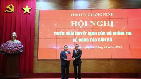 Bộ Chính trị điều động, chỉ định đồng chí Quản Minh Cường  giữ chức Bí thư Tỉnh ủy Quảng Ninh