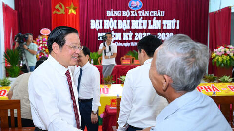 Trưởng Ban Nội chính Trung ương Phan Đình Trạc dự Đại hội Đảng bộ xã Tân Châu, tỉnh Nghệ An